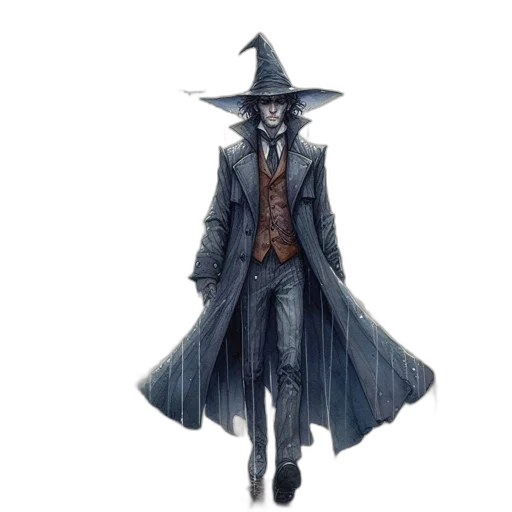 hat, staff, mask, jacket transparent PNG cut-out