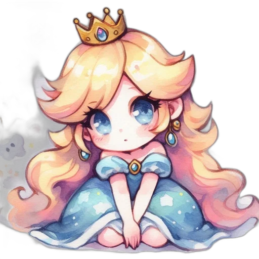 crown, dress, staff, watercolor transparent PNG cut-out