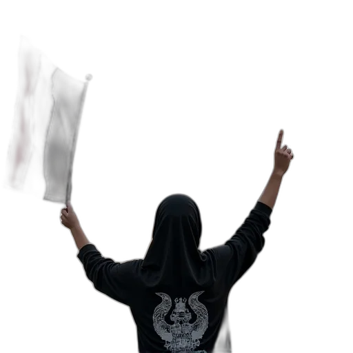 jacket, weapon, staff, mask transparent PNG cut-out