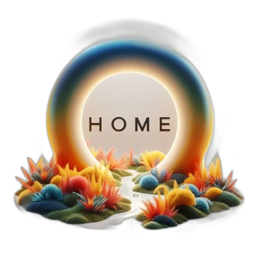 3d render, large, circular, frame transparent PNG cut-out