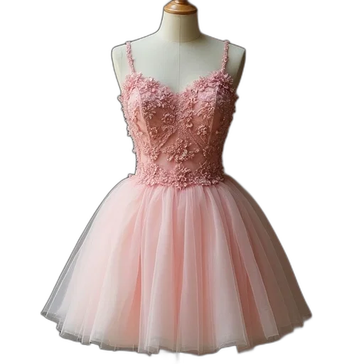 dress, pastel, short, prom transparent PNG cut-out
