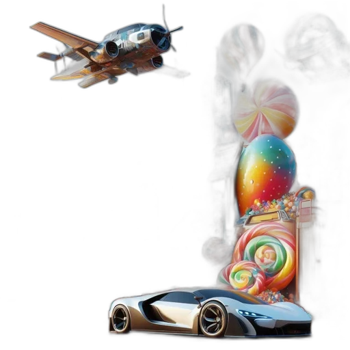 car, concept art, 3d render, outer space transparent PNG cut-out