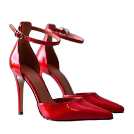 shoes, 3d render, red, pair transparent PNG cut-out