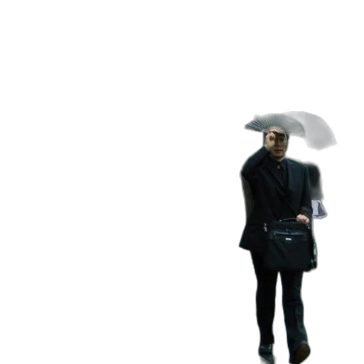 umbrella, jacket, hat, staff transparent PNG cut-out