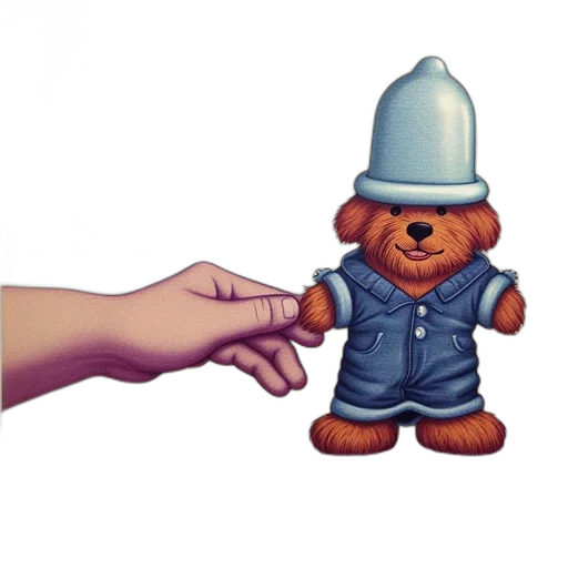 staff, hat, robot, 3d render transparent PNG cut-out