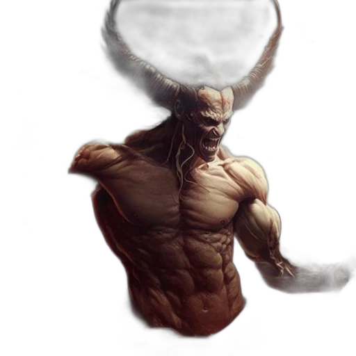 creature, mask, dragon, staff transparent PNG cut-out