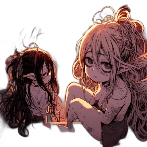 hair, concept art, anime, comic book art transparent PNG cut-out