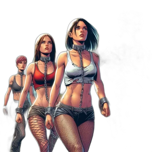 comic book art, concept art, cyberpunk, fantasy art transparent PNG cut-out
