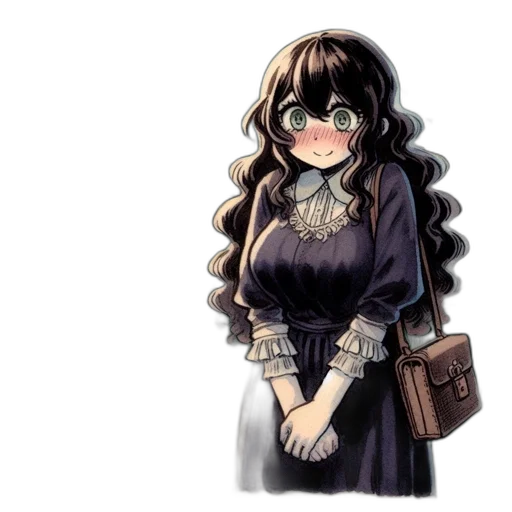 dress, staff, anime, pixel art transparent PNG cut-out