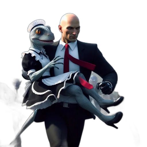 jacket, mask, weapon, robot transparent PNG cut-out