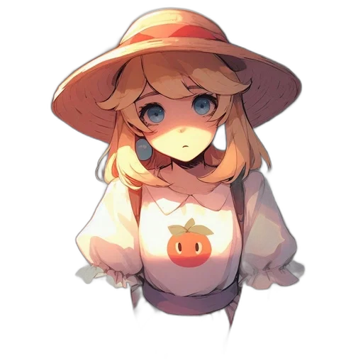 hat, dress, staff, creature transparent PNG cut-out