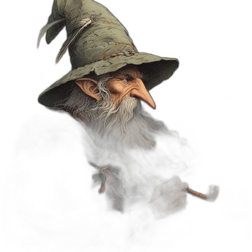 hat, staff, dragon, face transparent PNG cut-out