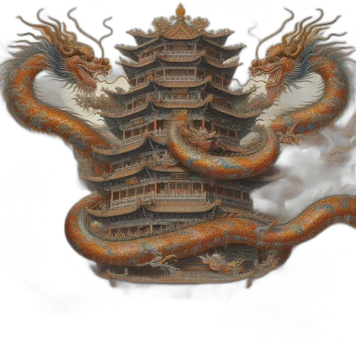 dragon, crown, staff, building transparent PNG cut-out