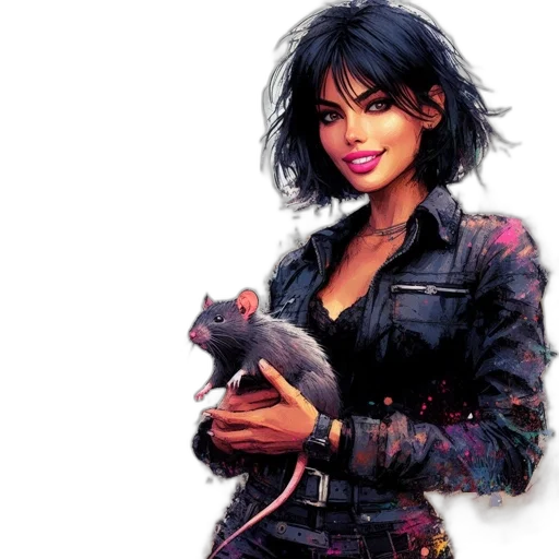 concept art, comic book art, photorealistic, cyberpunk transparent PNG cut-out