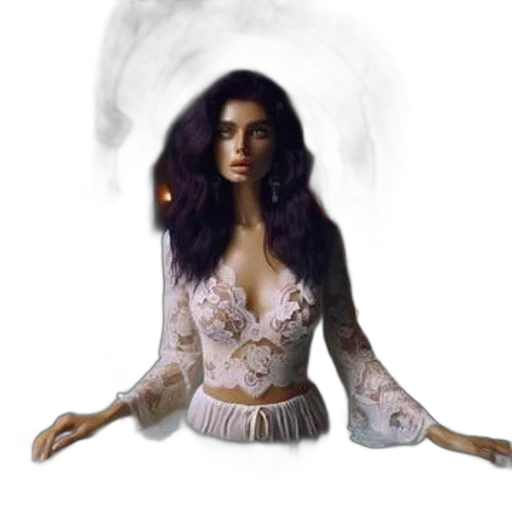dress, jewelry, creature, fantasy art transparent PNG cut-out