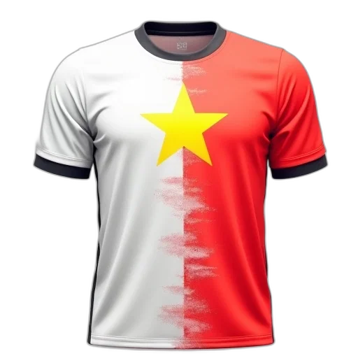 3d render, white, jersey, vietnam transparent PNG cut-out