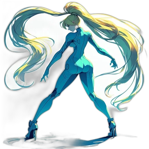 hair, robot, dress, creature transparent PNG cut-out