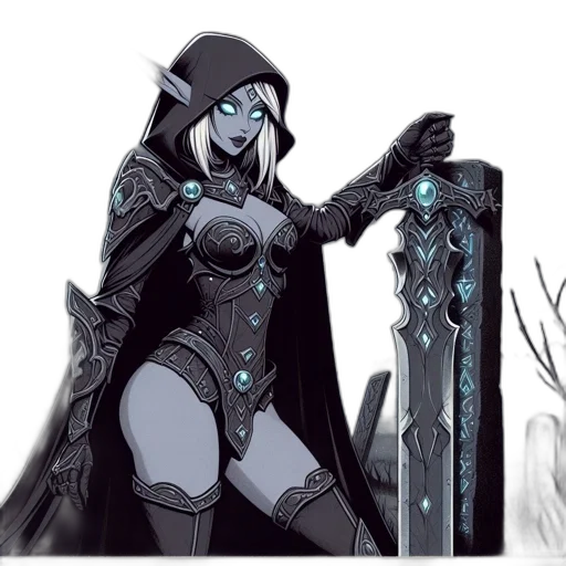 sword, concept art, fantasy art, comic book art transparent PNG cut-out