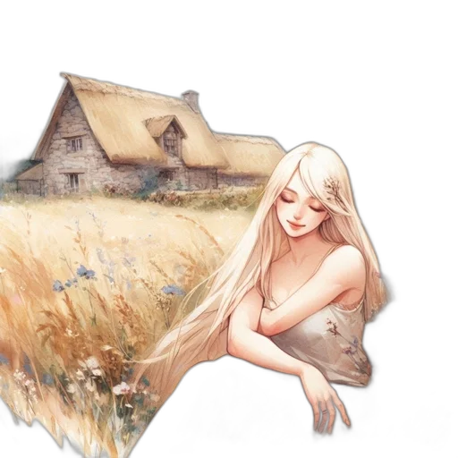 dress, watercolor, fantasy art, concept art transparent PNG cut-out