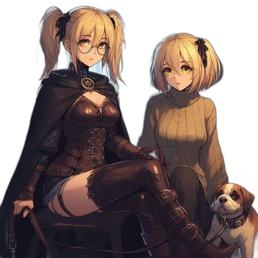 dress, staff, animal, weapon transparent PNG cut-out
