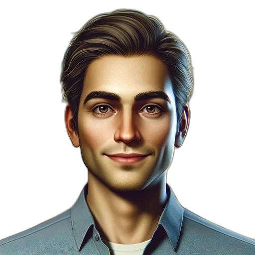 face, staff, robot, photorealistic transparent PNG cut-out
