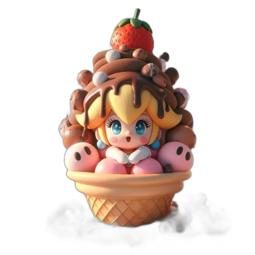 crown, food, creature, 3d render transparent PNG cut-out