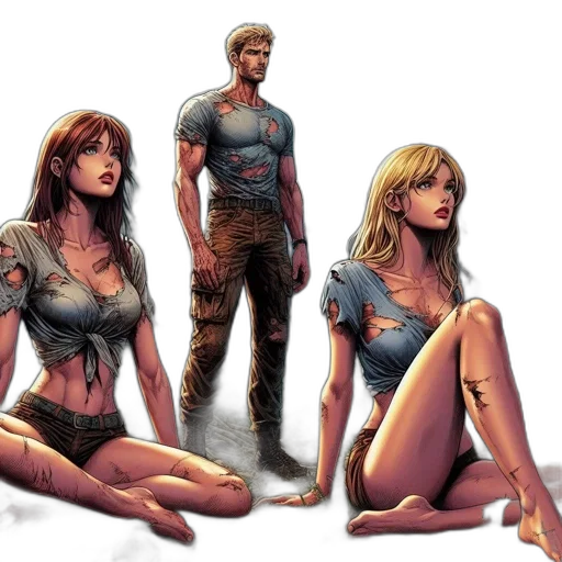 comic book art, concept art, fantasy art, 3d render transparent PNG cut-out