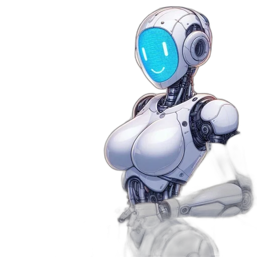 robot, concept art, 3d render, cyberpunk transparent PNG cut-out
