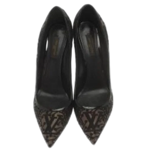 shoes, pair, black, high-heeled transparent PNG cut-out
