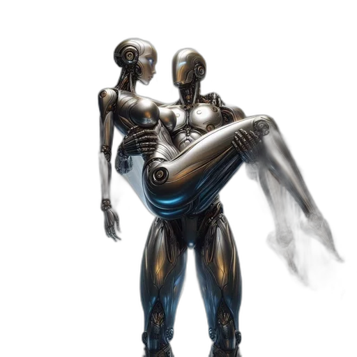 robot, weapon, concept art, cyberpunk transparent PNG cut-out