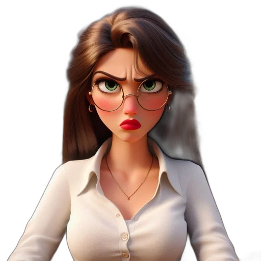 staff, face, cartoon, 3d render transparent PNG cut-out
