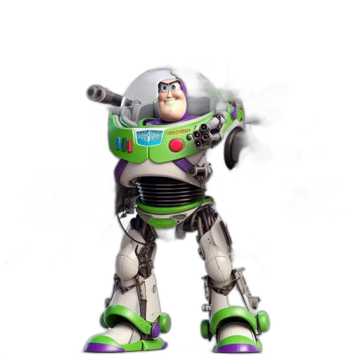 robot, staff, weapon, 3d render transparent PNG cut-out
