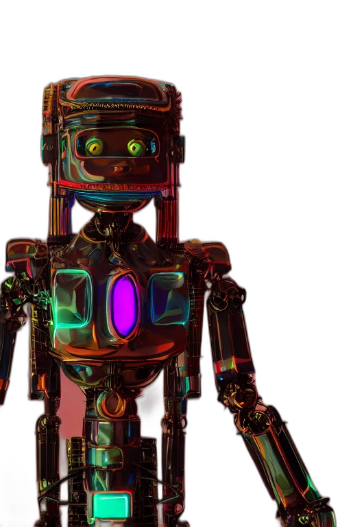 robot, 3d render, cyberpunk, concept art transparent PNG cut-out