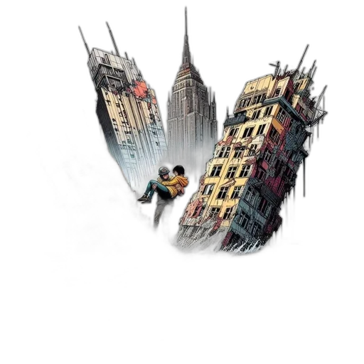 building, concept art, comic book art, pixel art transparent PNG cut-out