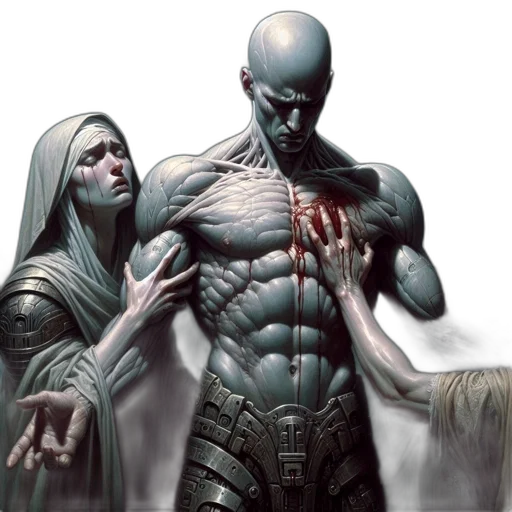 concept art, comic book art, fantasy art, cyberpunk transparent PNG cut-out