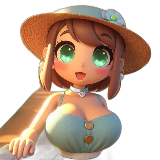 hat, staff, creature, face transparent PNG cut-out