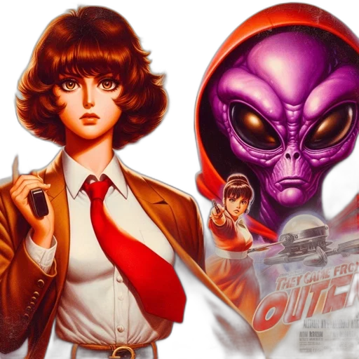 jacket, concept art, comic book art, outer space transparent PNG cut-out