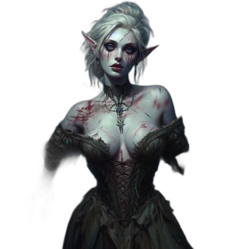dress, face, staff, fantasy art transparent PNG cut-out