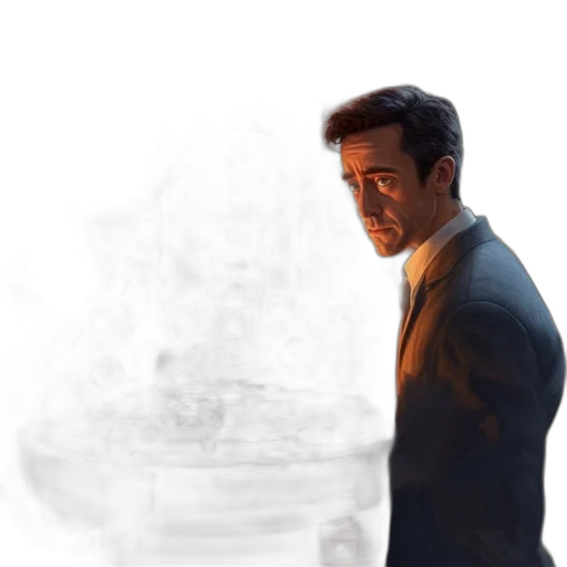 face, robot, jacket, concept art transparent PNG cut-out