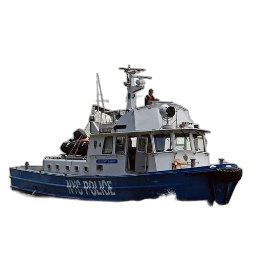 nyc, police, boat, patrolling transparent PNG cut-out