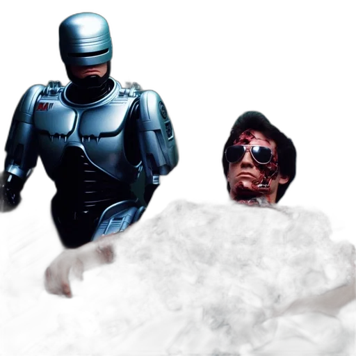 robot, concept art, 3d render, comic book art transparent PNG cut-out