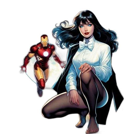 comic book art, concept art, iron, man transparent PNG cut-out