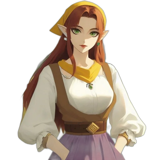 dress, staff, fantasy art, concept art transparent PNG cut-out