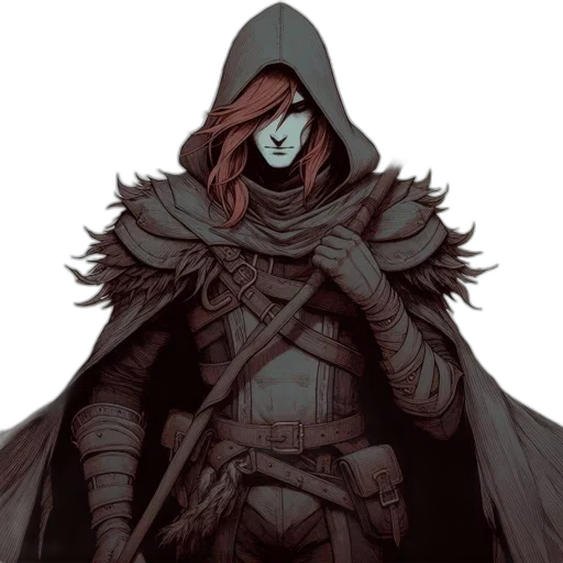 mask, jacket, weapon, staff transparent PNG cut-out