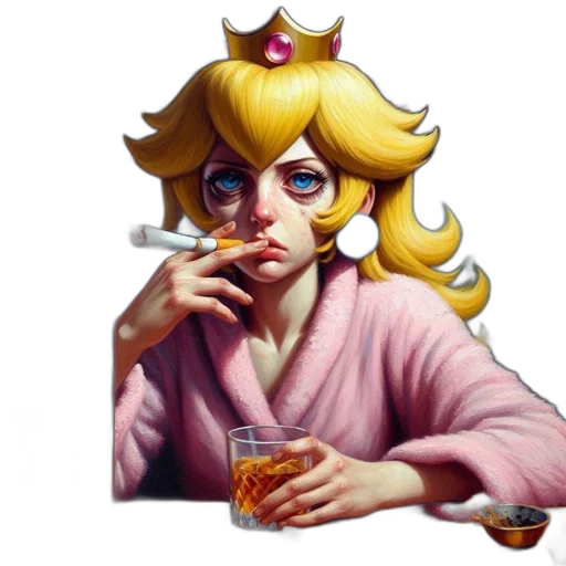 crown, face, vaporwave, pixel art transparent PNG cut-out