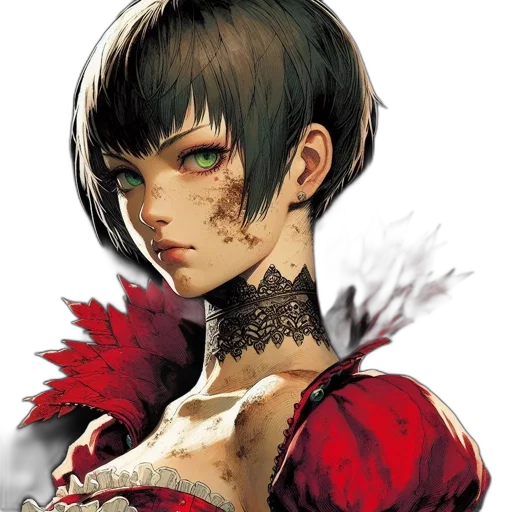 face, concept art, comic book art, fantasy art transparent PNG cut-out