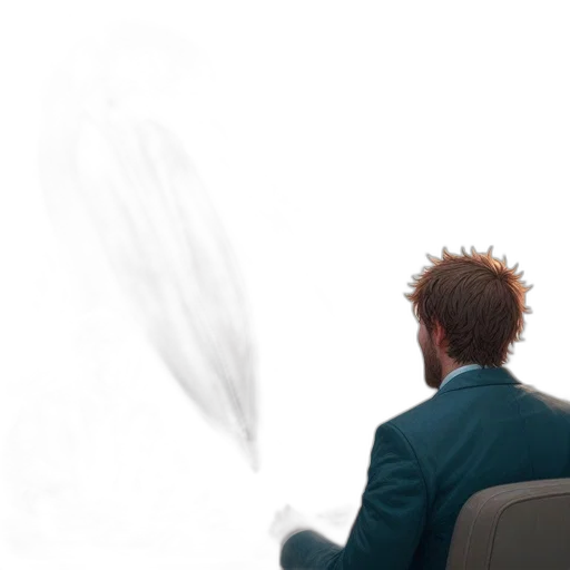 jacket, hair, robot, creature transparent PNG cut-out