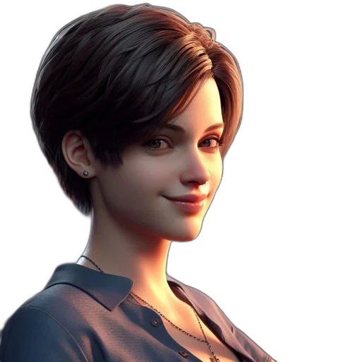face, staff, jacket, 3d render transparent PNG cut-out