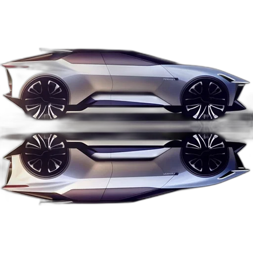 car, concept art, 3d render, photorealistic transparent PNG cut-out