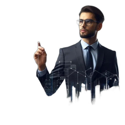 3d render, futuristic, cityscape, night transparent PNG cut-out